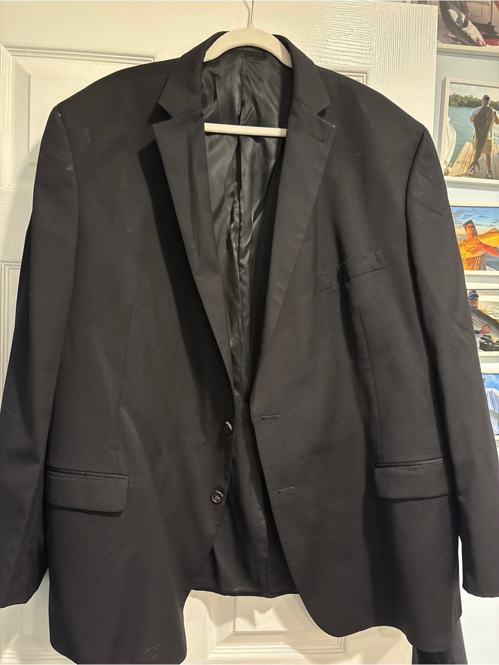 Lauren Ralph Lauren Black Men's Two-Button Suit Jacket 54r